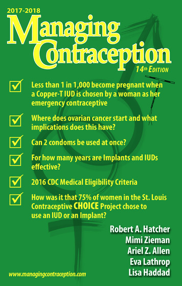 Managing Contraception