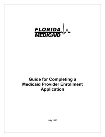 Guide For Completing A Medicaid Provider Enrollment Application