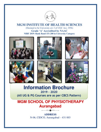 MGM INSTITUTE OF HEALTH SCIENCES - Mgmuhs 