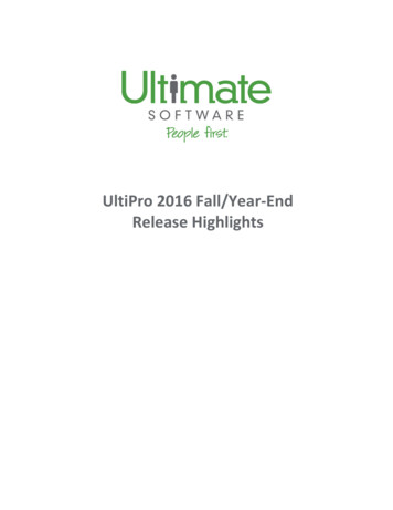 UltiPro 2016 Fall/Year-End Release Highlights - Ultimate Software