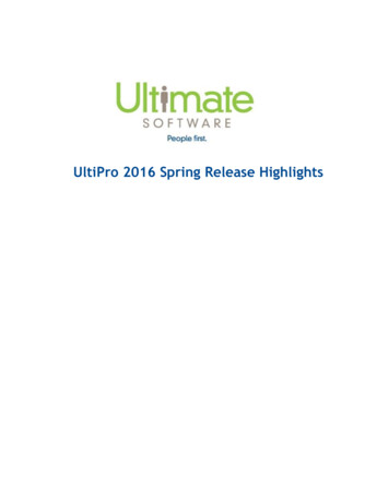 UltiPro 2016 Spring Release Highlights - Ultimate Software