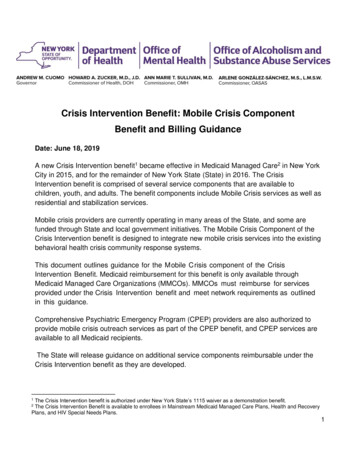 Crisis Intervention Benefit: Mobile Crisis Component - New York State .
