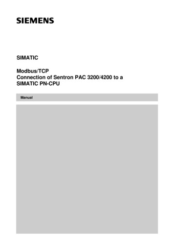 SIMATIC Modbus/TCP Connection Of Sentron PAC 3200/4200 To A . - Siemens