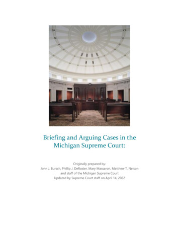 Briefing And Arguing Cases In The Michigan Supreme Court