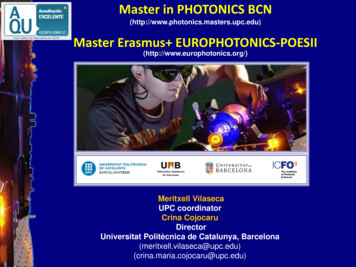 ( Photonics.masters.upc.edu) Master Erasmus EUROPHOTONICS-POESII
