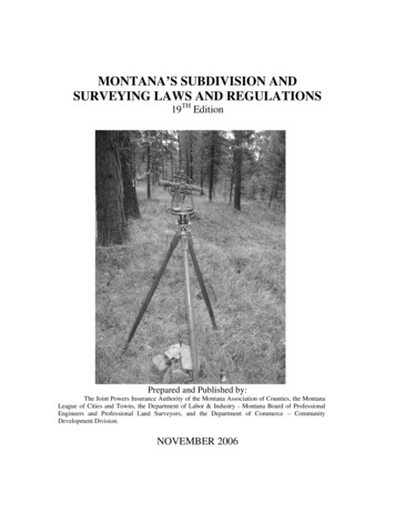 Montana'S Subdivision And Surveying Laws And Regulations