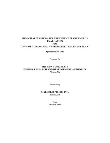 Municipal Wastewater Treatment Plant Energy Evaluation For . - Nyserda