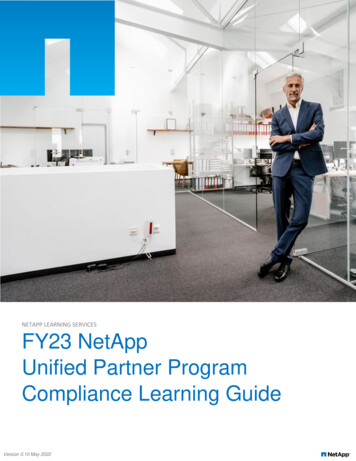 NETAPP LEARNING SERVICES FY23 NetApp Unified Partner Program Compliance .