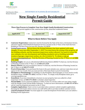New Single Family Residential Guide - DeKalb County GA