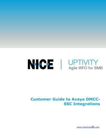 Customer Guide To Avaya DMCC-SSC Integrations - NICE Ltd.