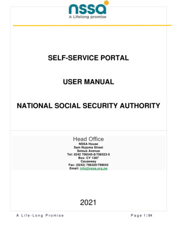 SELF-SERVICE PORTAL USER MANUAL NATIONAL SOCIAL SECURITY . - Softrite