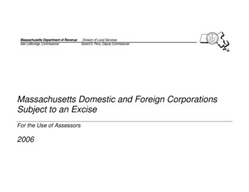 Massachusetts Domestic And Foreign Corporations Subject To An Excise