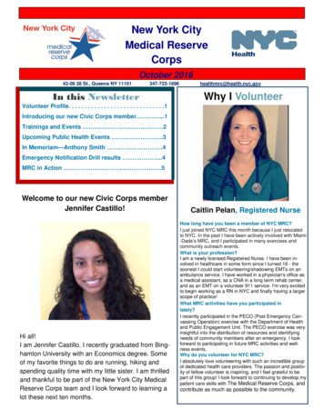 New York City Medical Reserve Corps In This Newsletter Why I I Volunteer