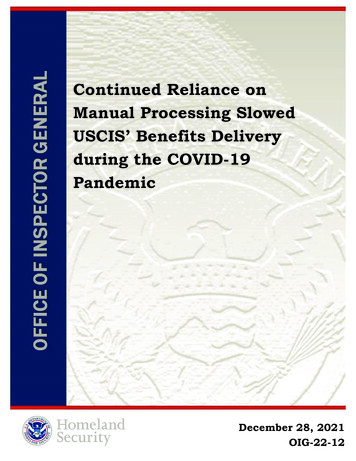 OIG-22-12 - Continued Reliance On Manual Processing Slowed USCIS . - DHS
