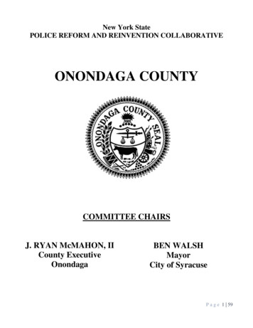 ONONDAGA COUNTY - Police Reform And Reinvention Collaborative