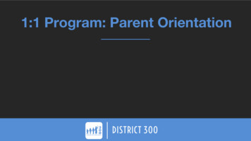 1:1 Program: Parent Orientation