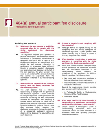 404(a) Annual Participant Fee Disclosure - Lfg
