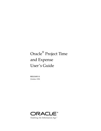 Oracle Project Time And Expense User's Guide