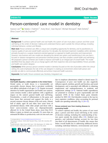 Person-centered Care Model In Dentistry - Harvard University