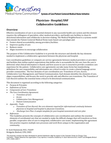 Physician- Hospital/SNF Collaborative Guidelines - Humboldt IPA