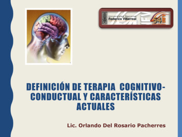 Definición De Terapia Cognitivo- Conductual Y Características Actuales