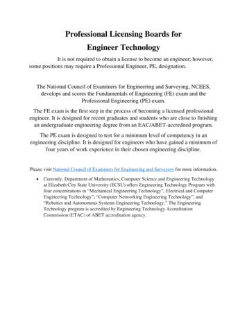 Professional Licensing Boards For Engineer Technology