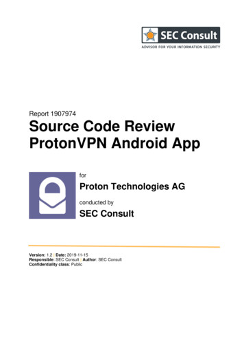 Report 1907974 Source Code Review ProtonVPN Android App