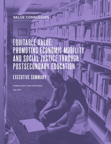 Equitable Value: Promoting Economic Mobility And Social Justice Through .