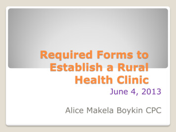 Required Forms To Establish A Rural Health Clinic - Adph 