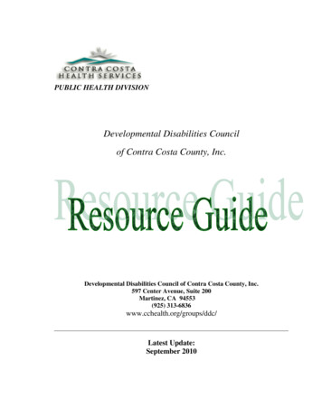 Developmental Disabilities Council Of Contra Costa County, Inc.
