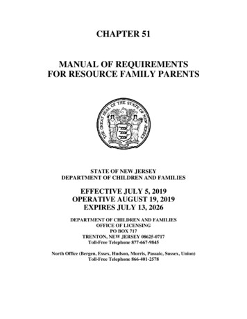 Chapter 51 Manual Of Requirements For Resource Family Parents