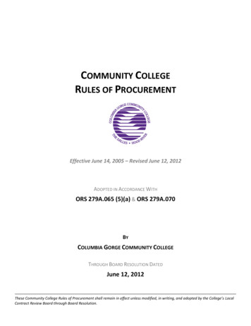 Community College Rules Of Procurement