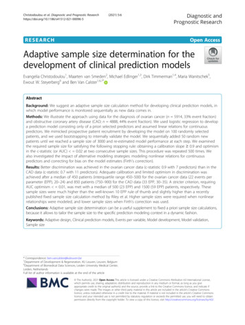 Adaptive Sample Size Determination For The Development Of Clinical .