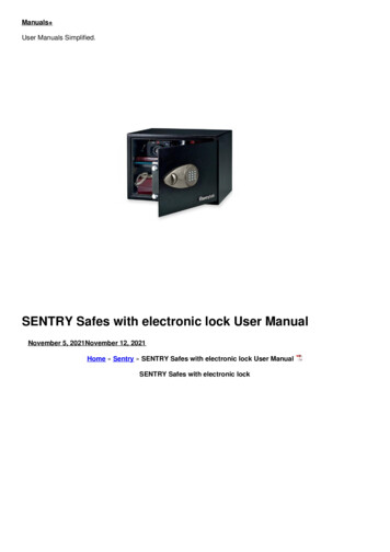 SENTRY Safes With Electronic Lock User Manual - Manuals 