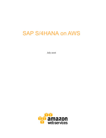 SAP S4/HANA On AWS Overview