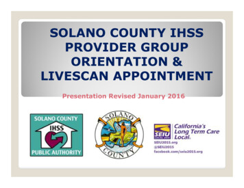 Solano County Ihss Provider Group Orientation & Livescan Appointment