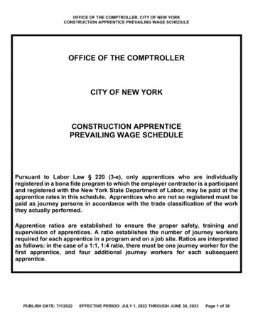 Office Of The Comptroller City Of New York Construction Apprentice .