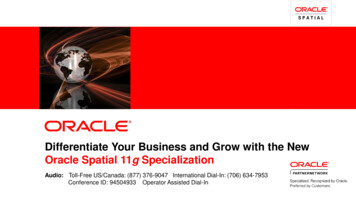 Differentiate Your Business And Grow With The New Oracle Spatial 11g .