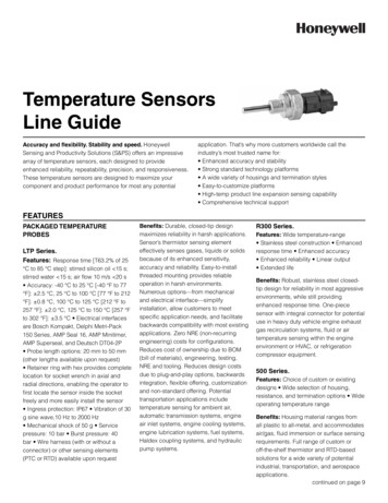 Temperature Sensors Line Guide - Mouser Electronics