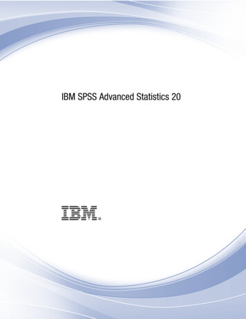 IBM SPSS Advanced Statistics 20 - University Of Sussex