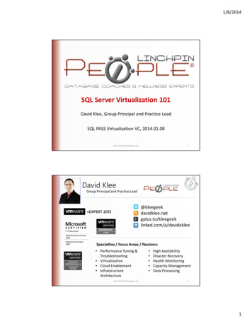 SQL Server Virtualization 101 - David Klee