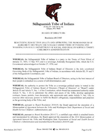 Stillaguamish Tribe Of Indians - Tribal Child Welfare Information Exchange