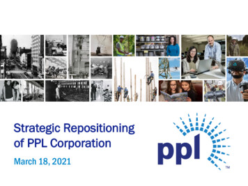 Strategic Repositioning Of PPL Corporation
