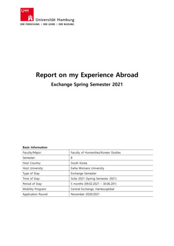 Report On My Experience Abroad - Uni-hamburg.de