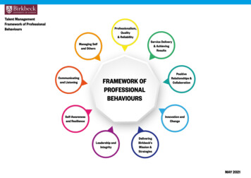 Framework Of Professional Behaviours