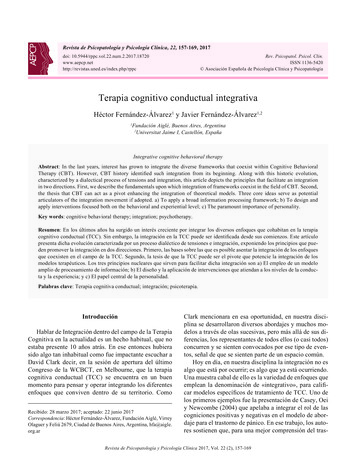 Terapia Cognitivo Conductual Integrativa - Universidad Nacional De .
