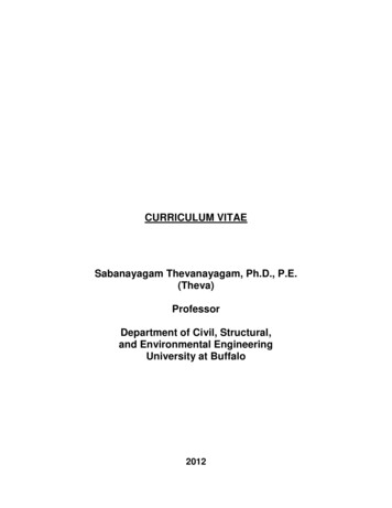 CURRICULUM VITAE Sabanayagam Thevanayagam, Ph.D., P.E. (Theva) Professor