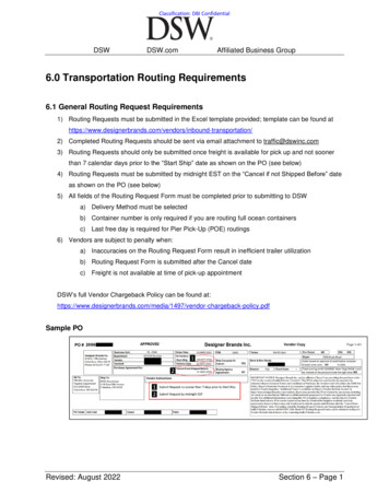 6.0 Transportation Routing Requirements - Dswinc 