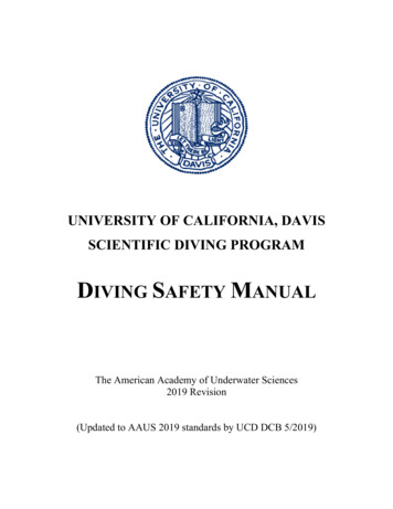 University Of California, Davis Scientific Diving Program