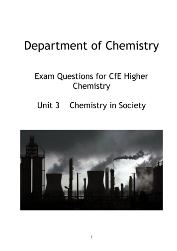 Exam Questions For CfE Higher Chemistry Unit 3 Chemistry In Society